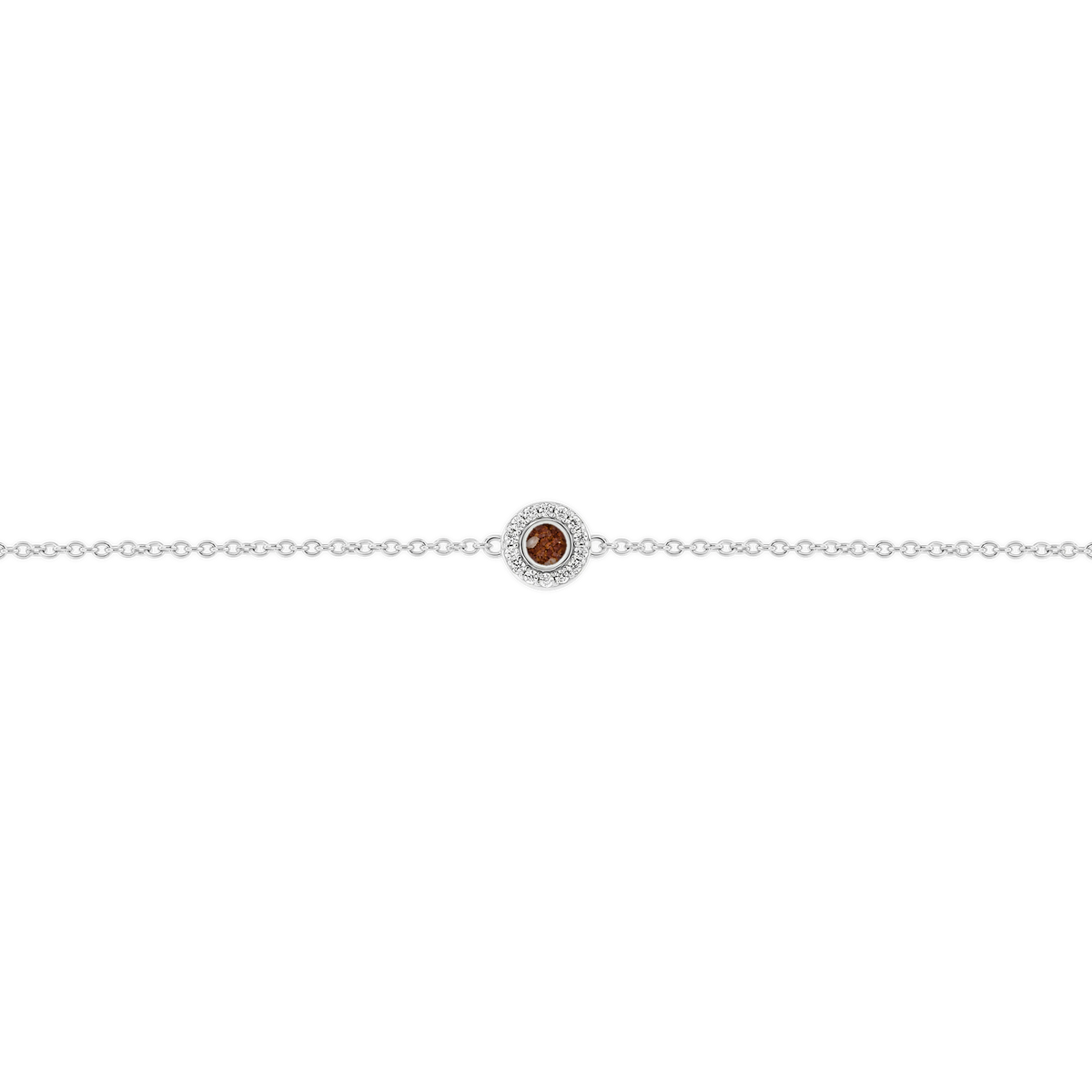 Juul as-armband in massief wit goud met koperbruin askleur