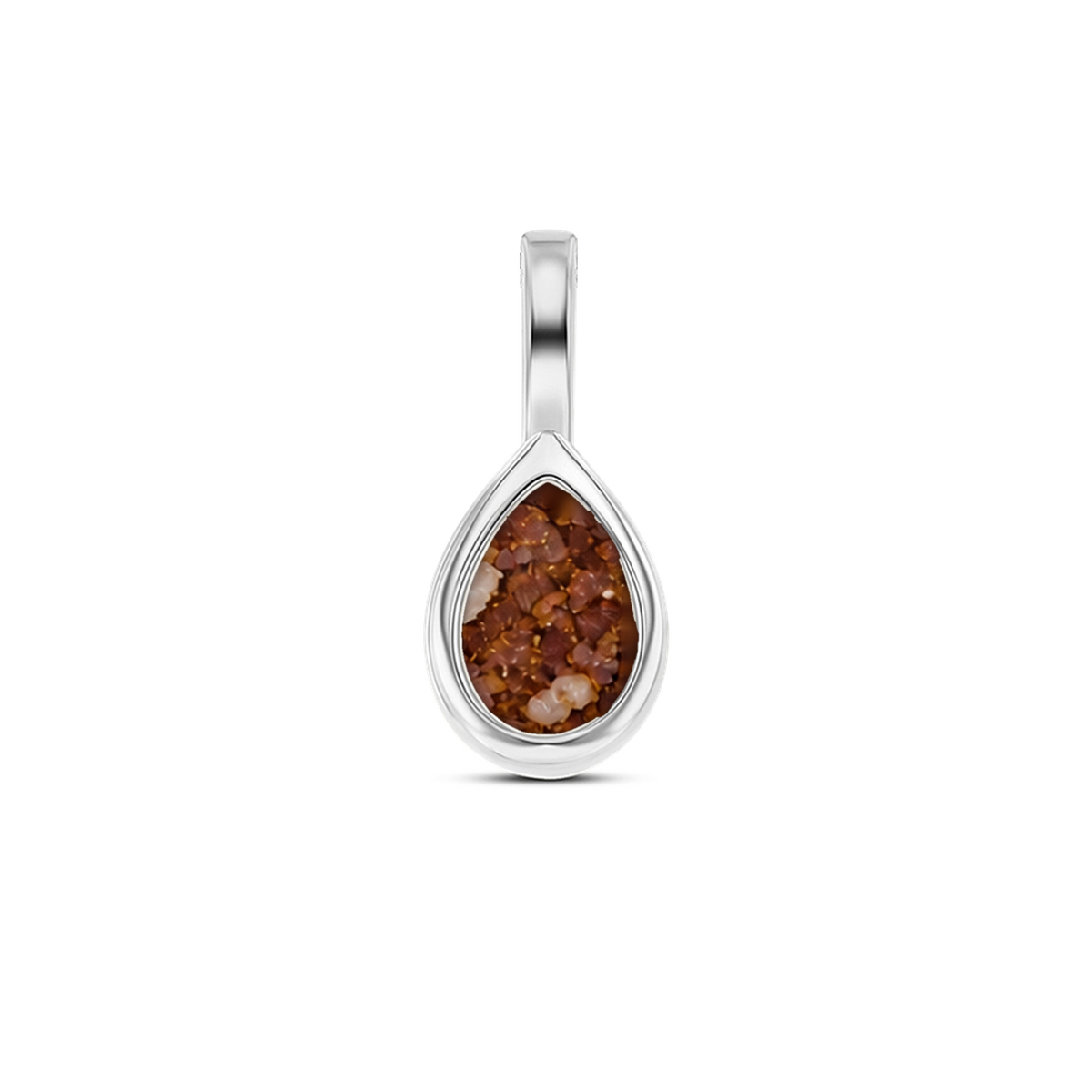 Pure Drop as-hanger in massief wit goud met koperbruin askleur