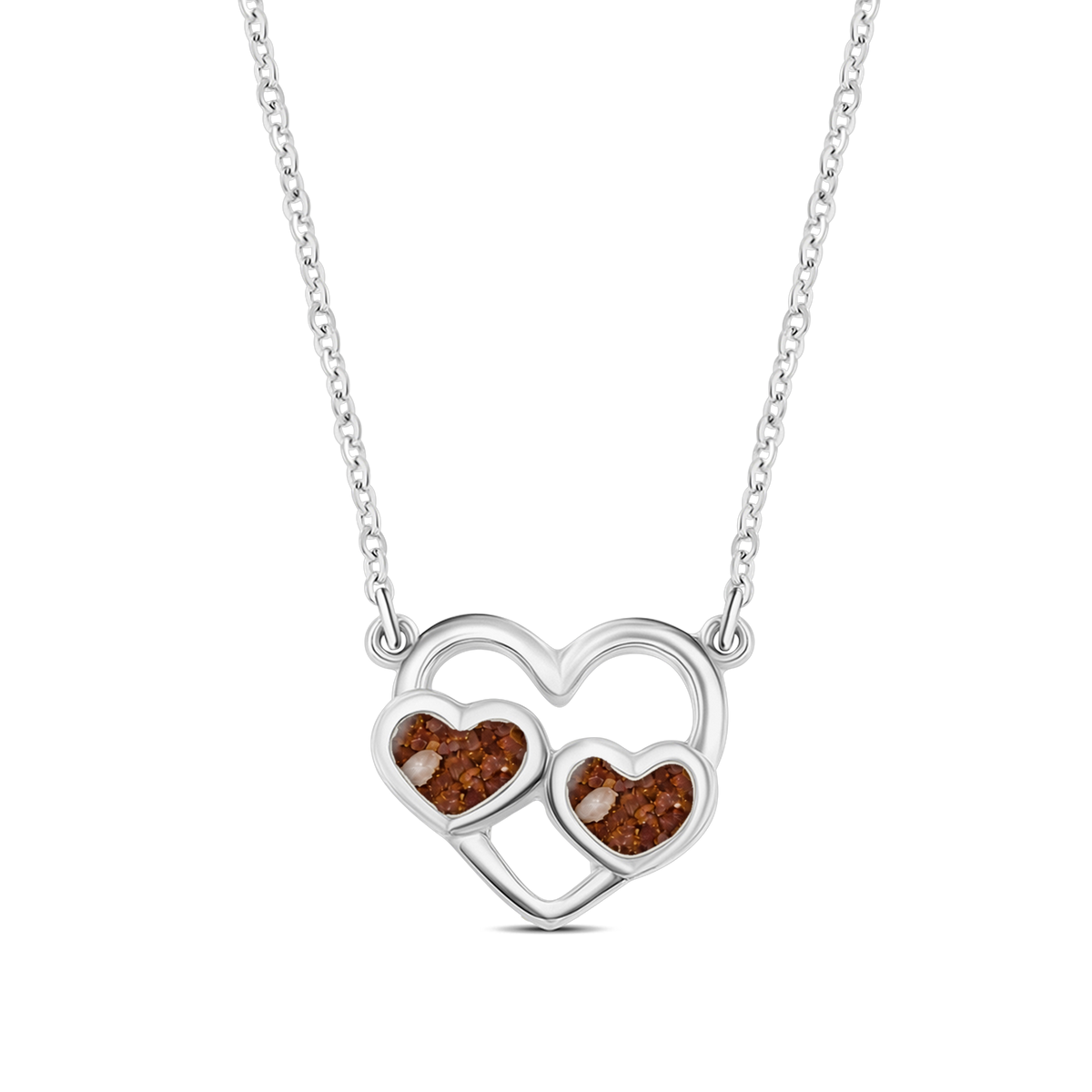 Trinity as-ketting in massief wit goud met koperbruin askleur