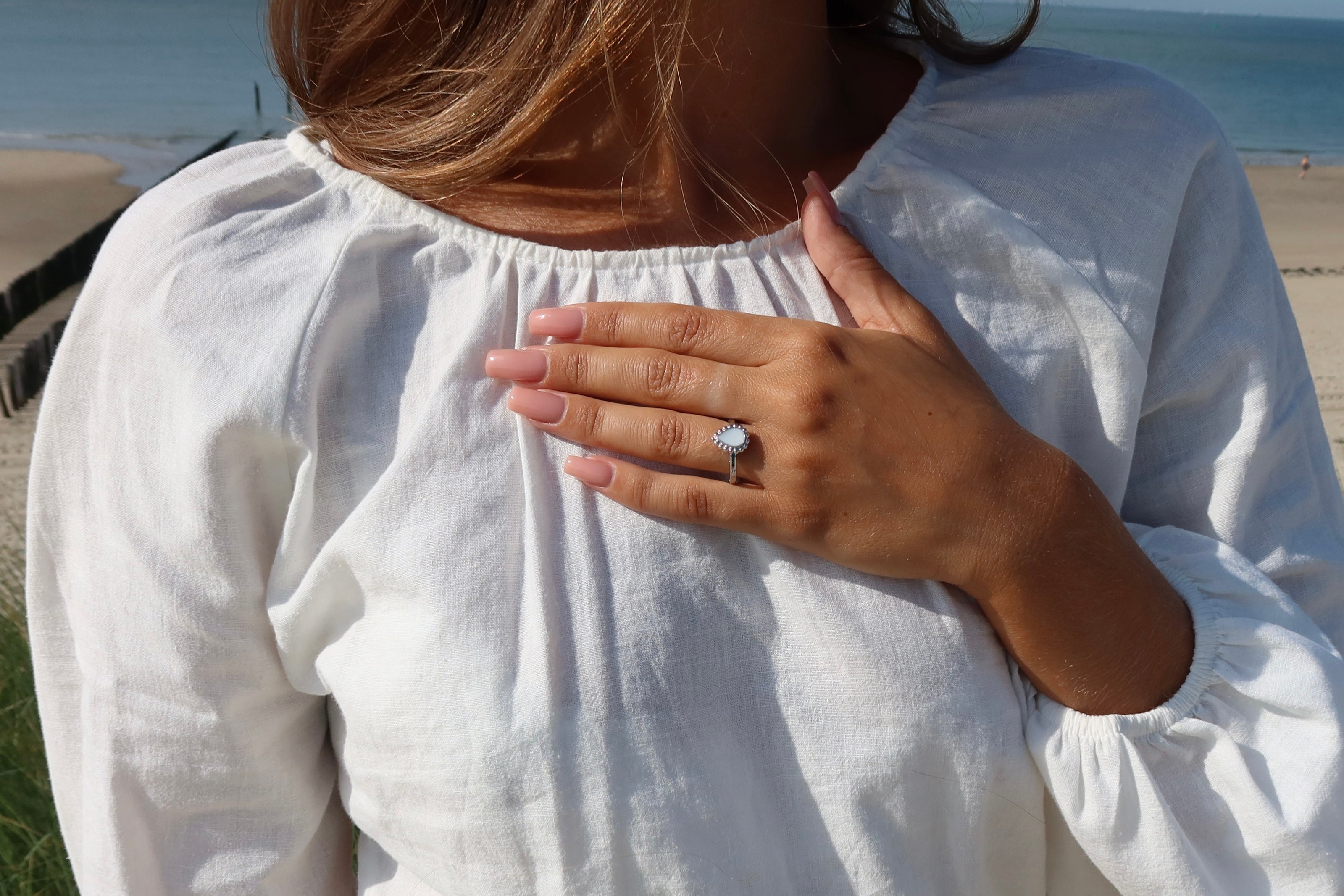 Hailey | Moedermelk Ring massief