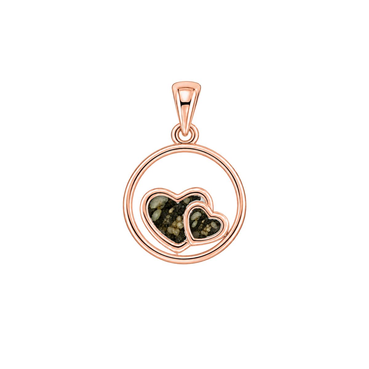 Amélie as-hanger in massief rosé goud met antraciet askleur