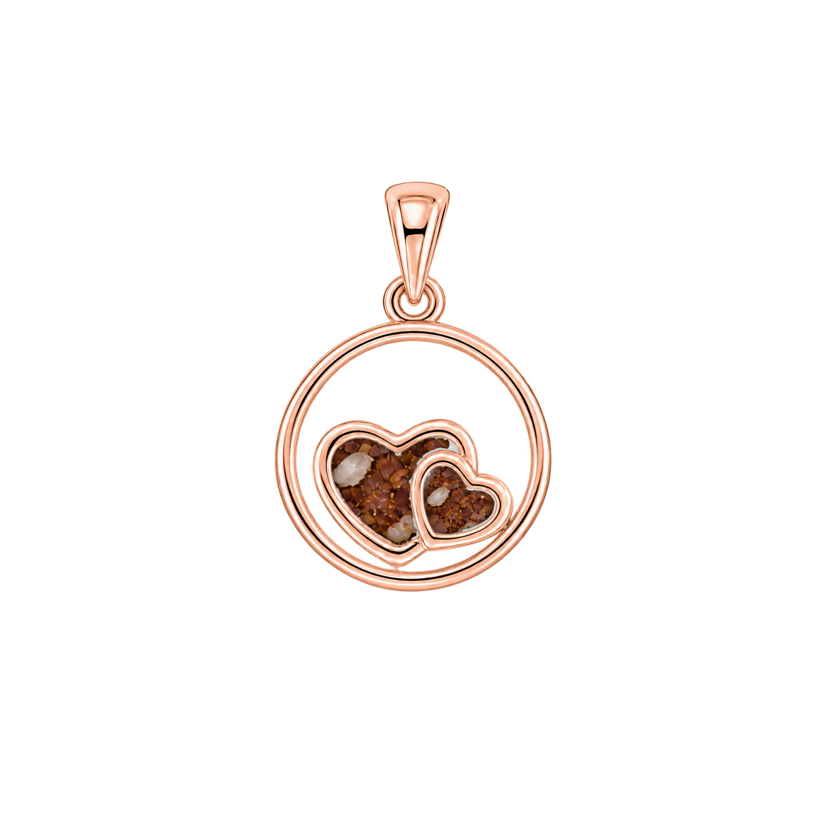 Amélie as-hanger in massief rosé goud met koperbruin askleur