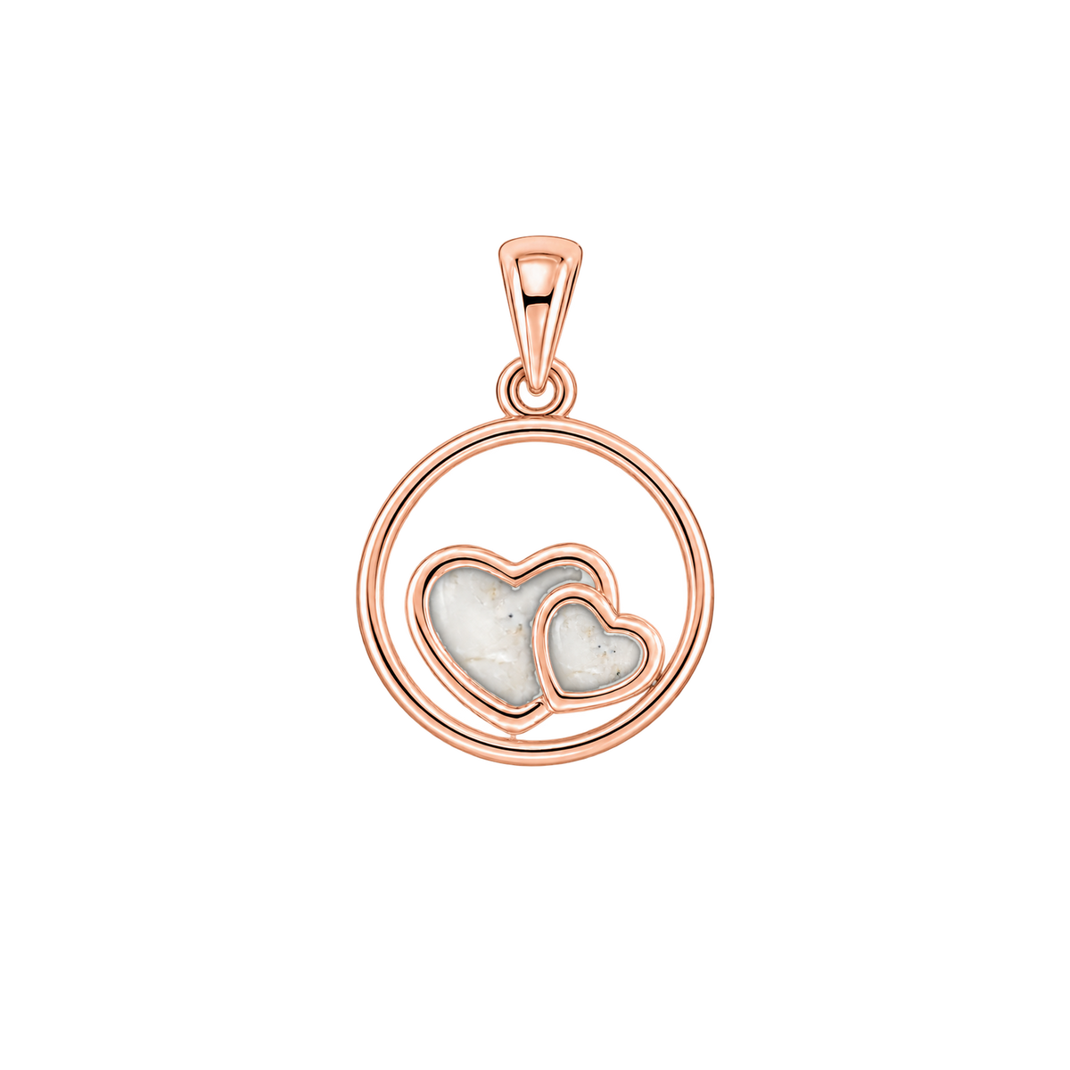 Amélie as-hanger in massief rosé goud met parelmoer askleur