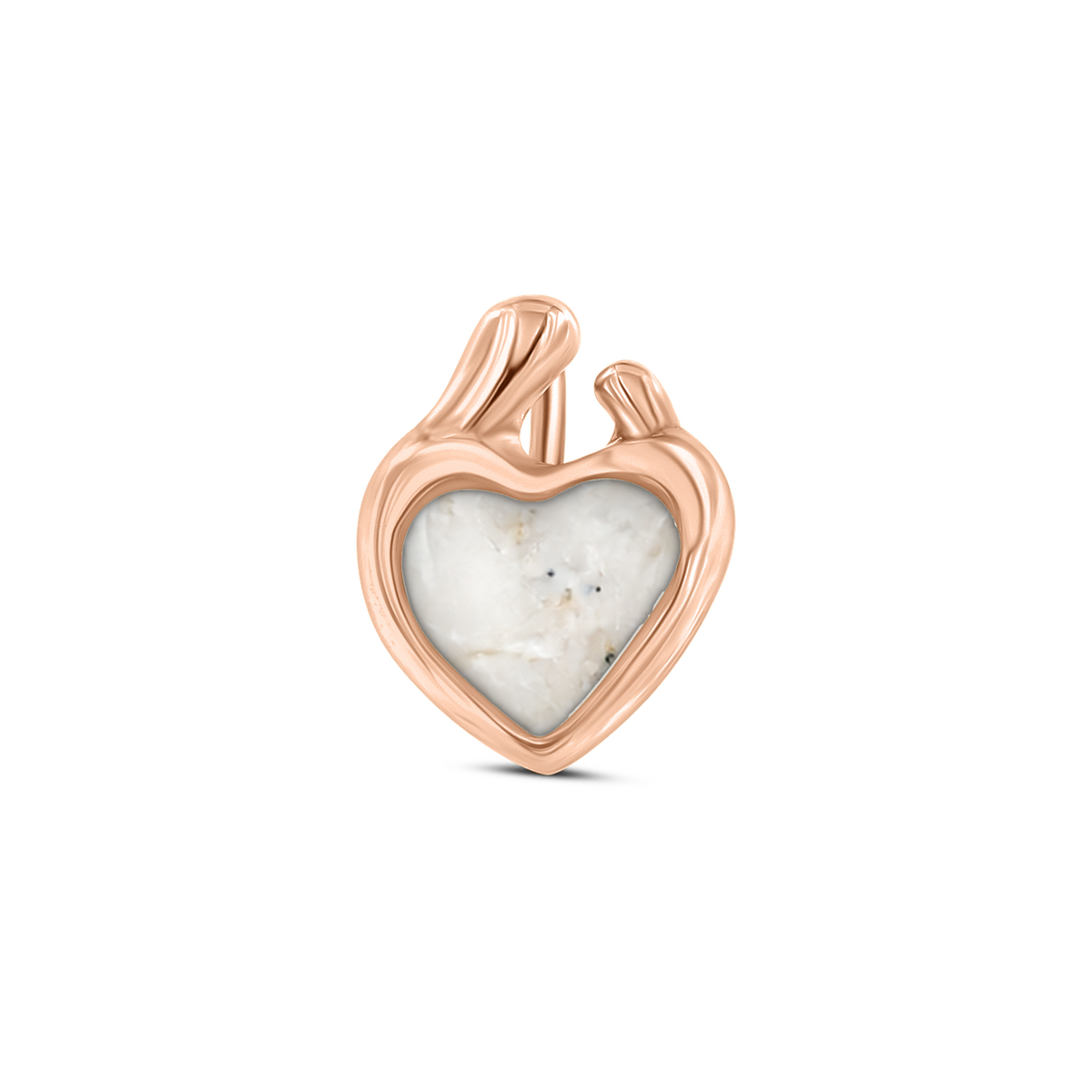 Amore as-hanger in massief rosé goud met parelmoer askleur