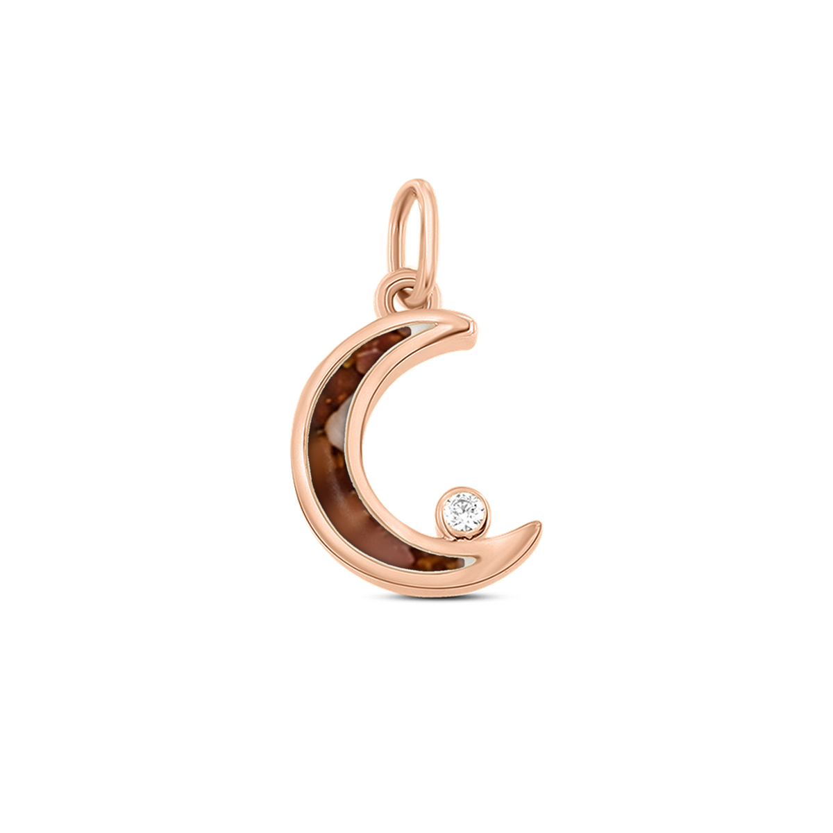 Ayla as-hanger in massief rosé goud met koperbruin askleur en zirkonia