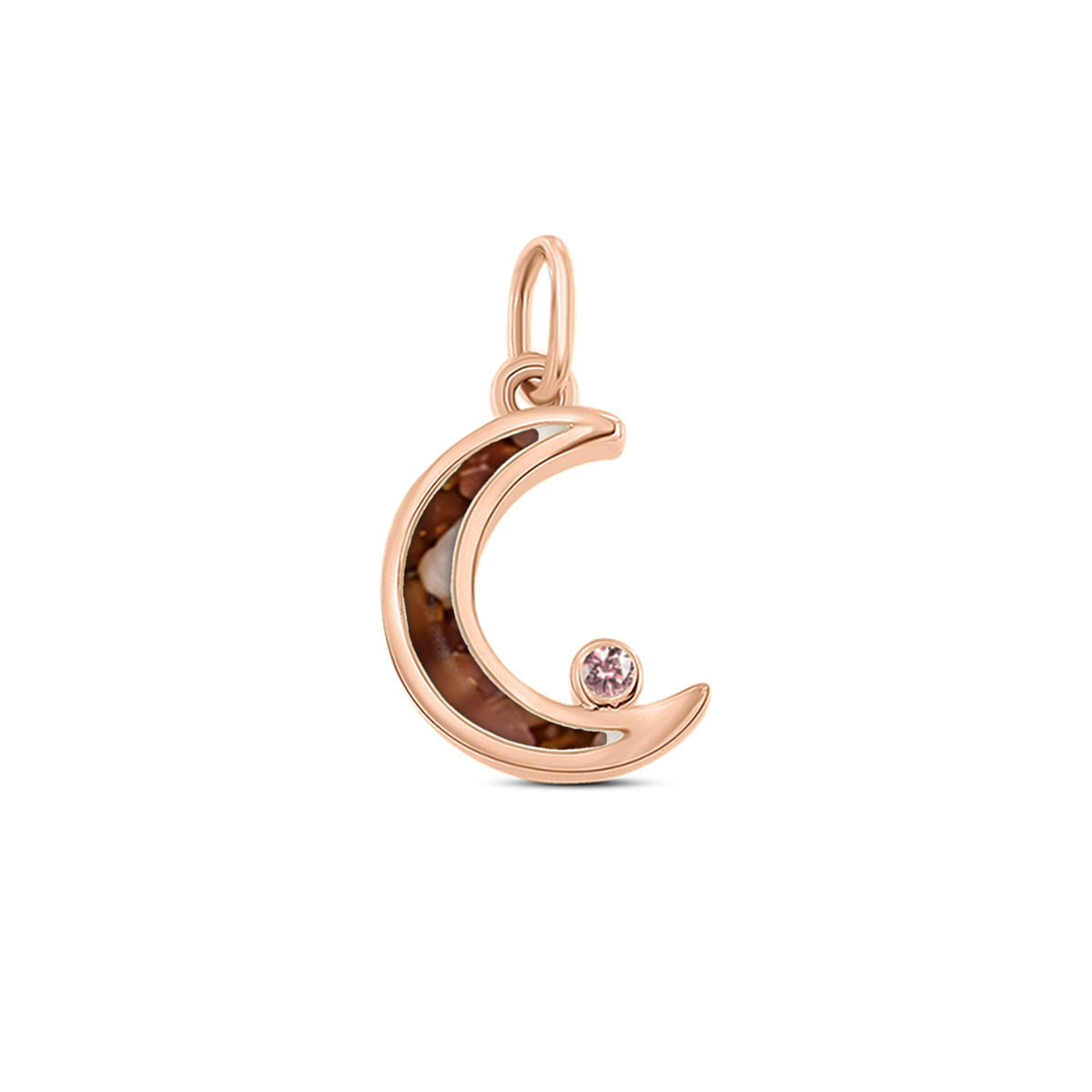Ayla as-hanger in massief rosé goud met koperbruin askleur en morganiet
