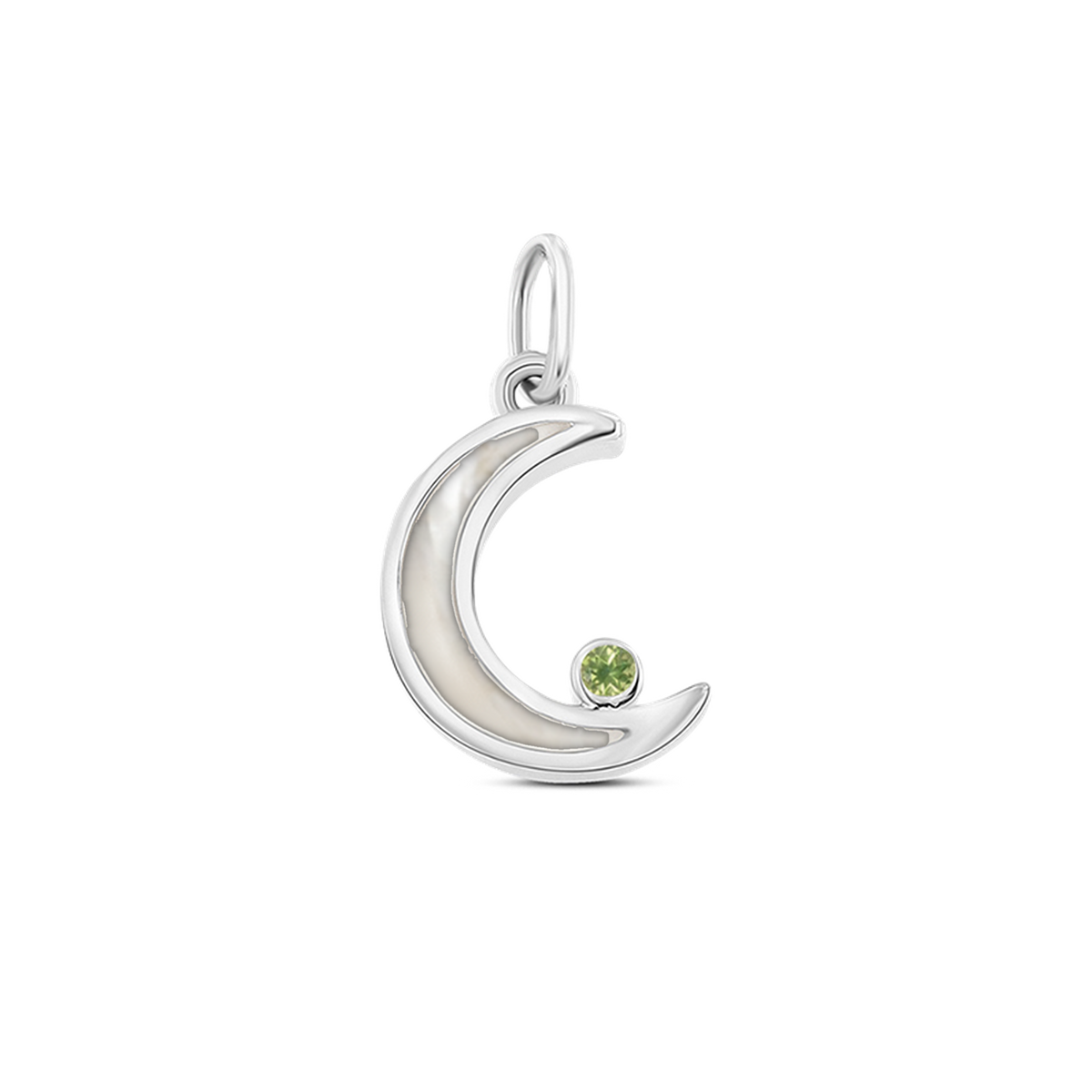 Ayla as-hanger in 925 zilver met parelmoer askleur en peridot