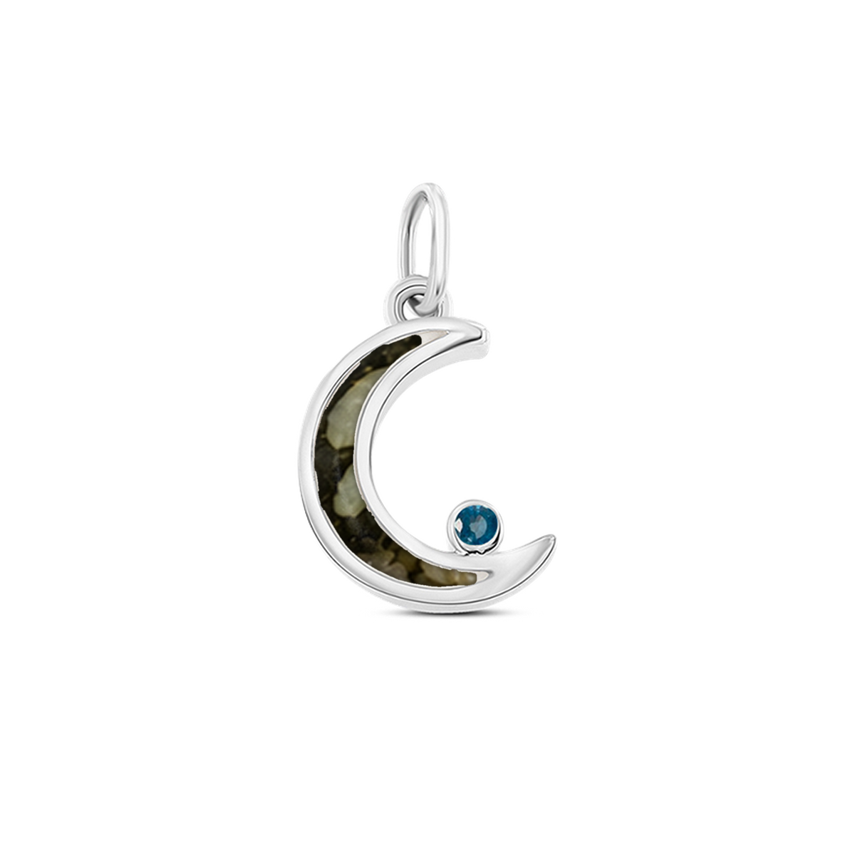 Ayla as-hanger in 925 zilver met antraciet askleur en saffier