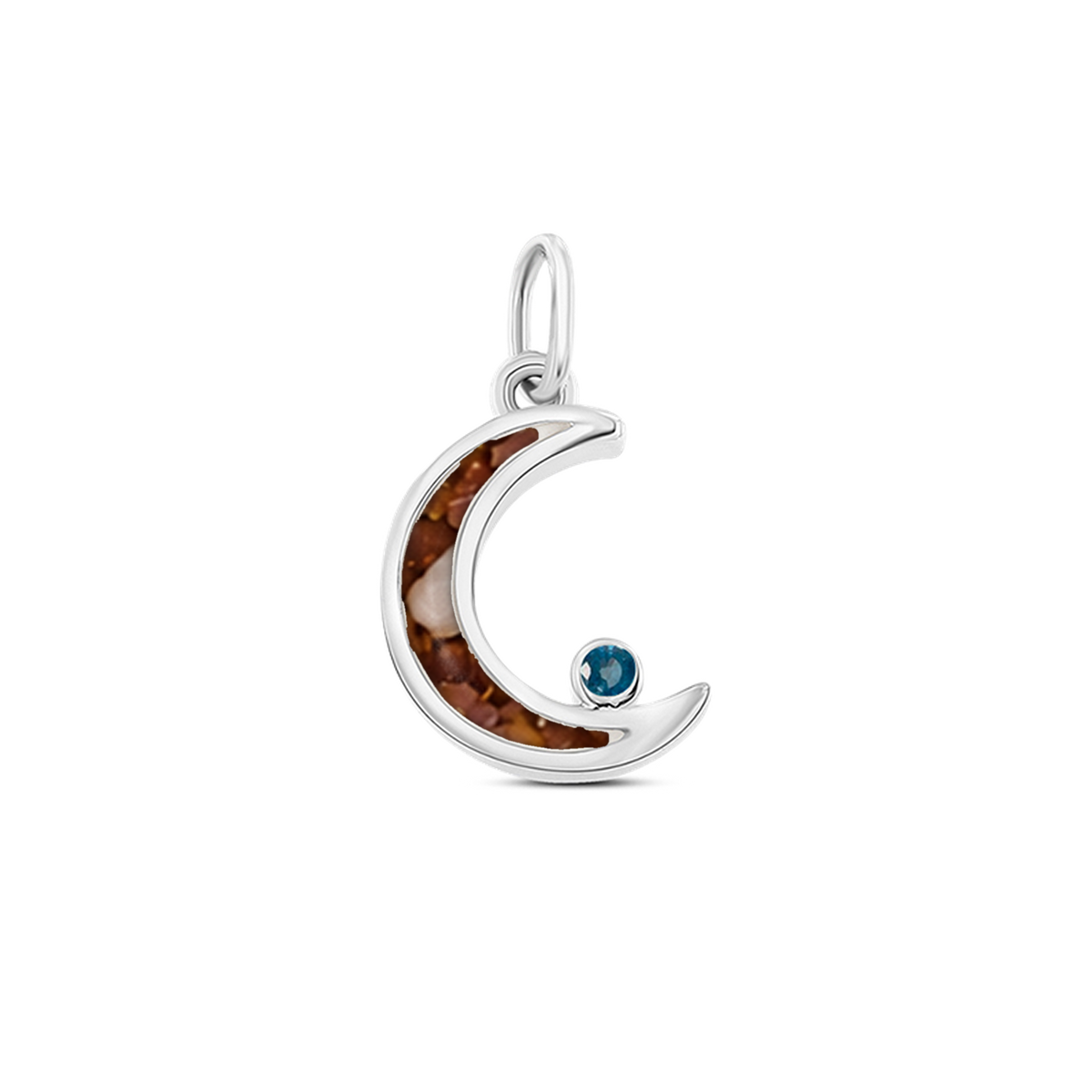 Ayla as-hanger in 925 zilver met koperbruin askleur en saffier