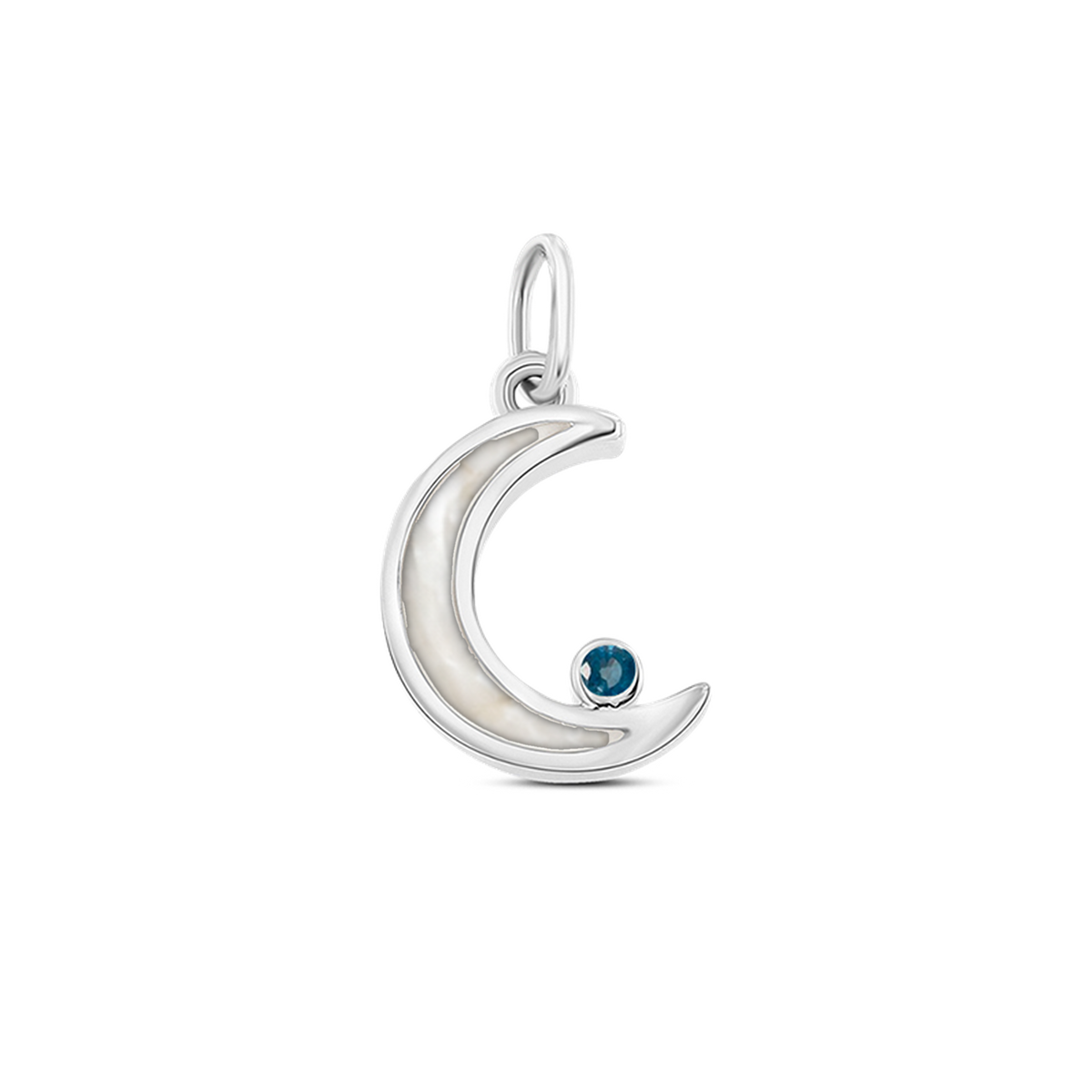 Ayla as-hanger in 925 zilver met parelmoer askleur en saffier