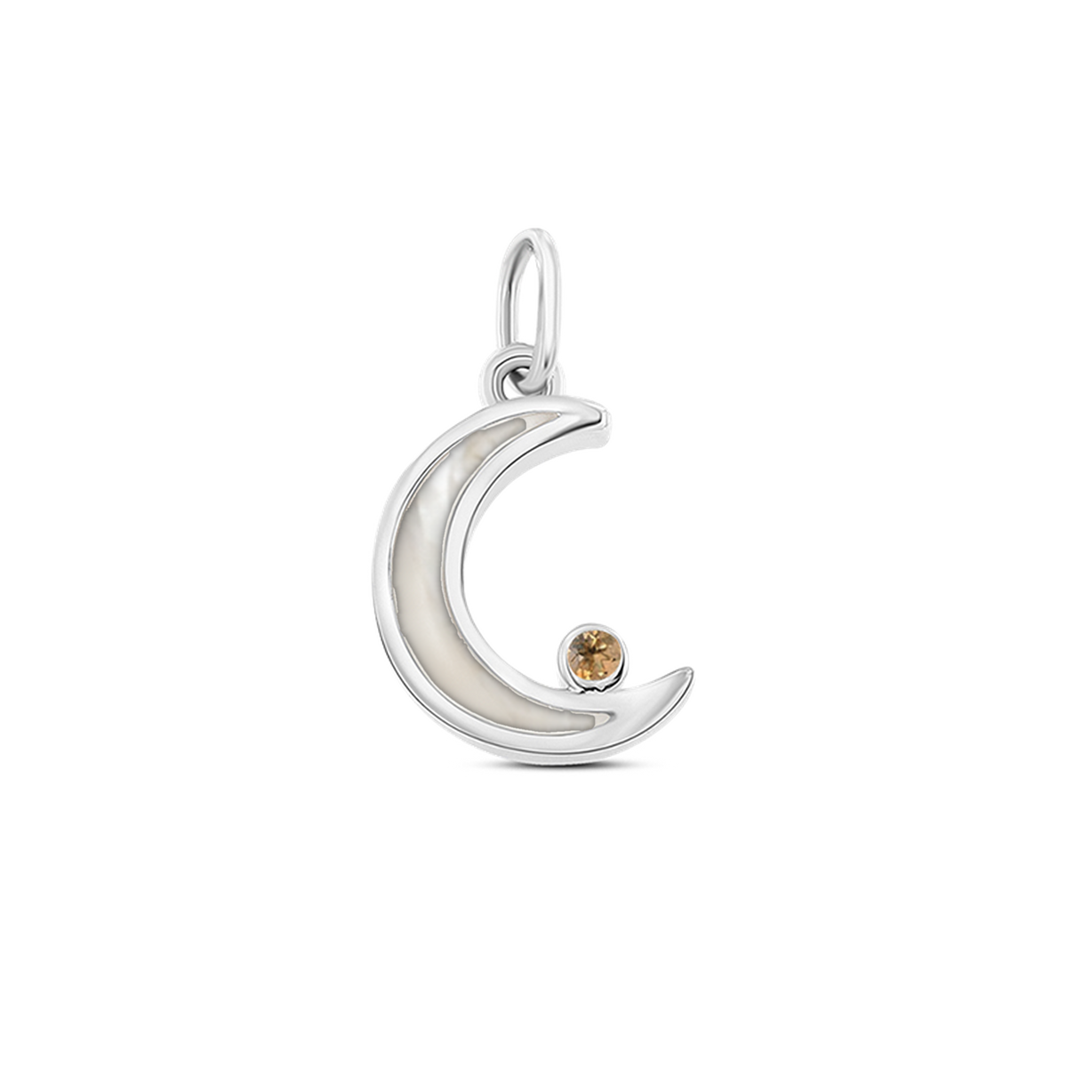 Ayla as-hanger in 925 zilver met parelmoer askleur en citrien