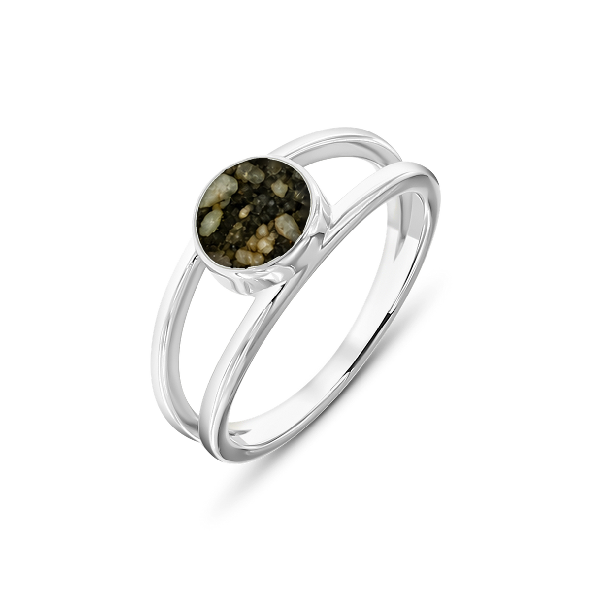 Bea as-ring in 925 zilver met antraciet askleur