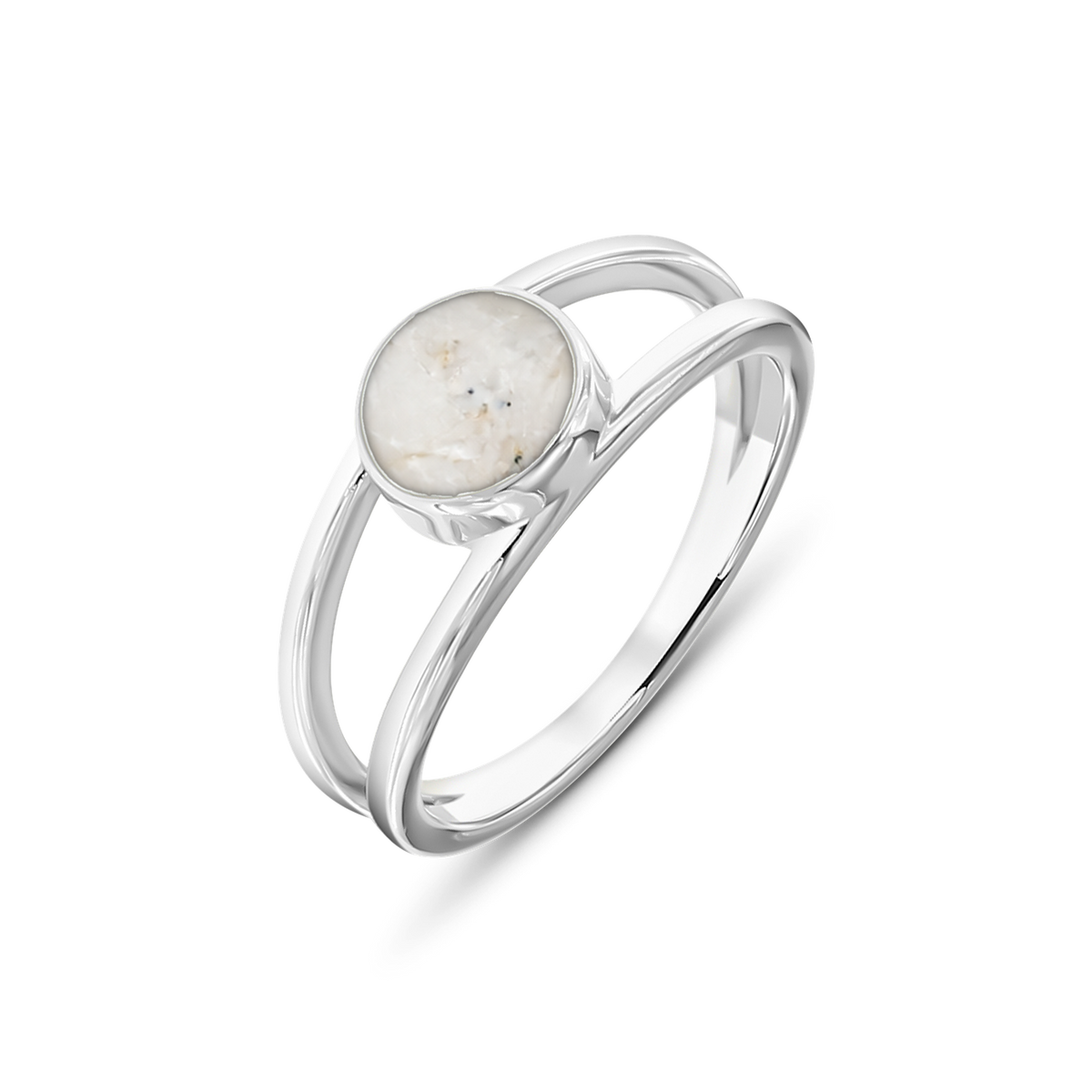 Bea as-ring in 925 zilver met parelmoer askleur