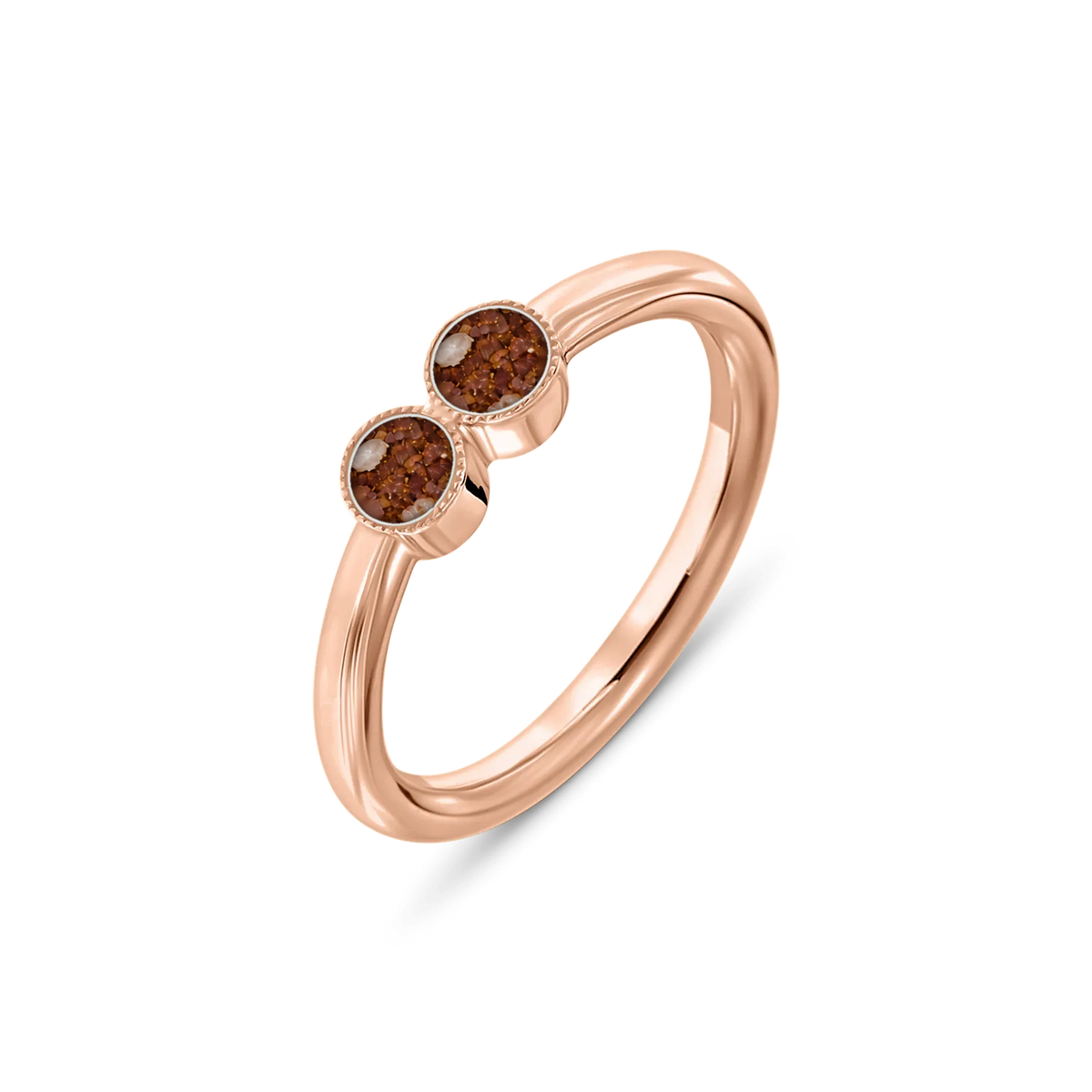 Bo as-ring in massief rosé goud met koperbruin askleur