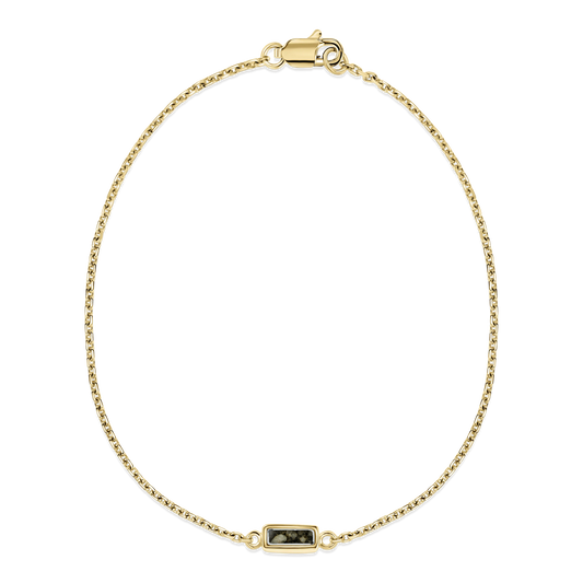 Britt as-armband in massief geel goud met antraciet askleur