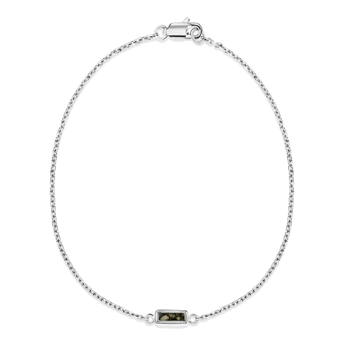 Britt as-armband in 925 zilver met antraciet askleur