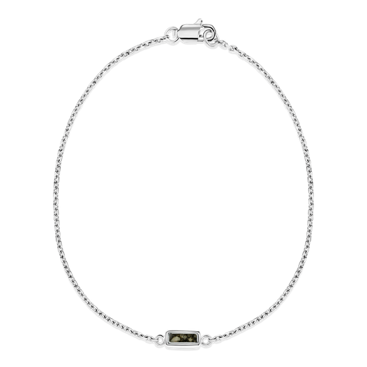 Britt as-armband in 925 zilver met antraciet askleur