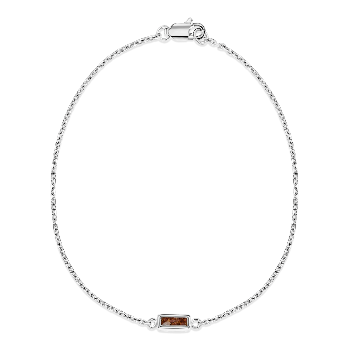 Britt as-armband in 925 zilver met koperbruin askleur