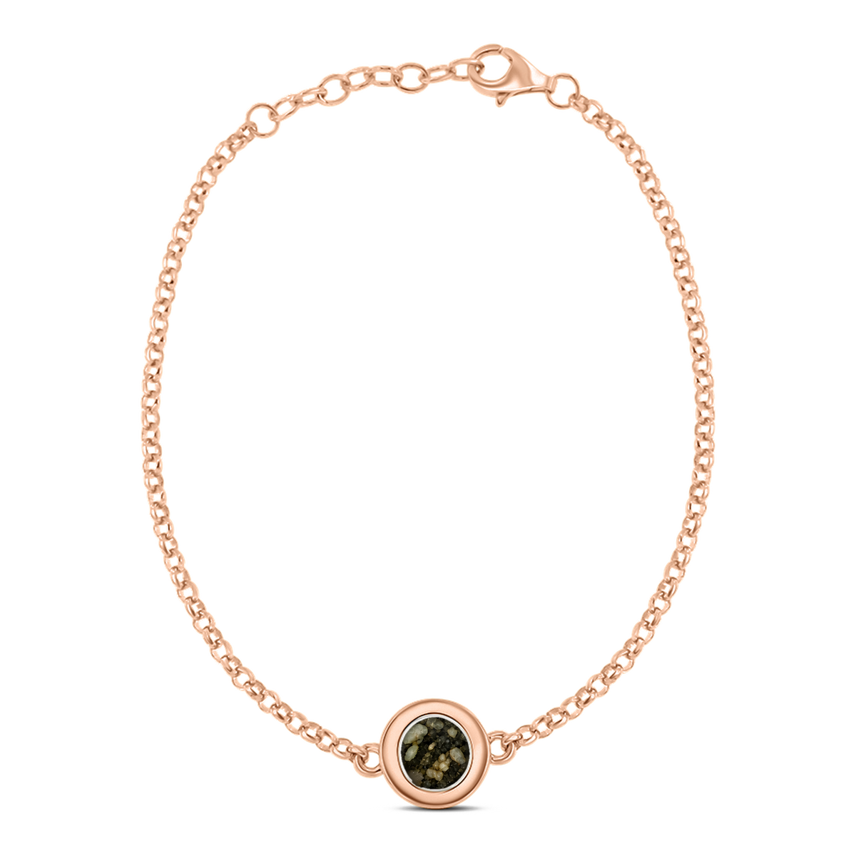 Circle of Life as-armband in massief rosé goud met antraciet askleur