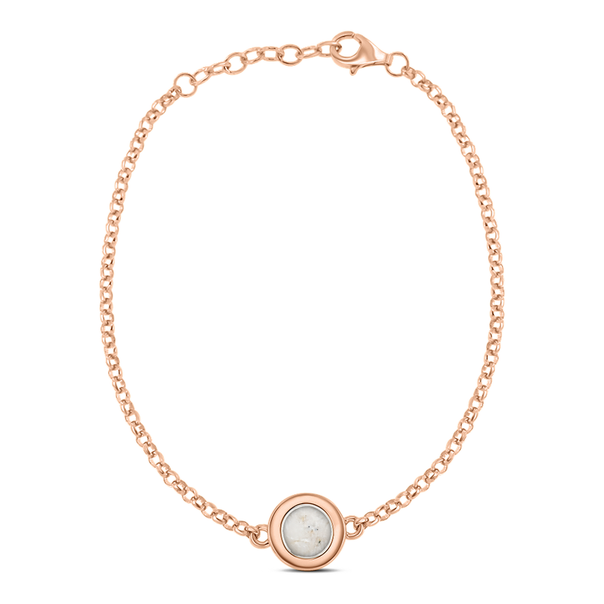 Circle of Life as-armband in massief rosé goud met parelmoer askleur