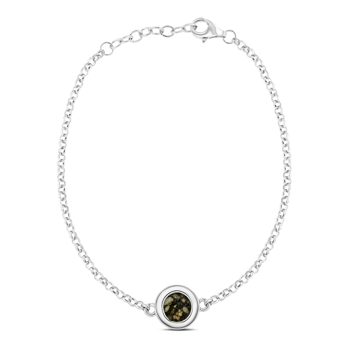 Circle of Life as-armband in massief wit goud met antraciet askleur