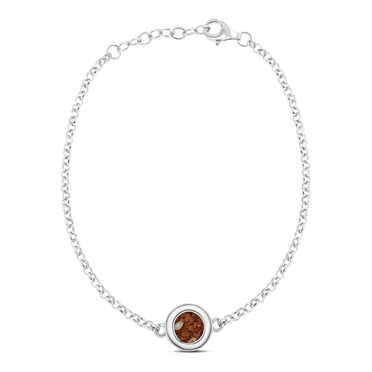 Circle of Life as-armband in massief wit goud met koperbruin askleur