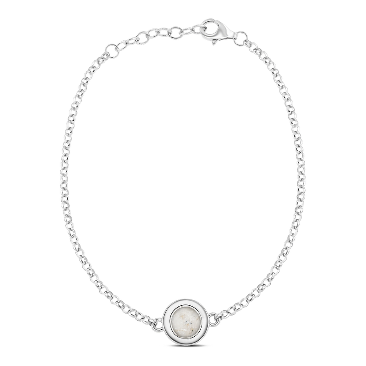 Circle of Life as-armband in massief wit goud met parelmoer askleur