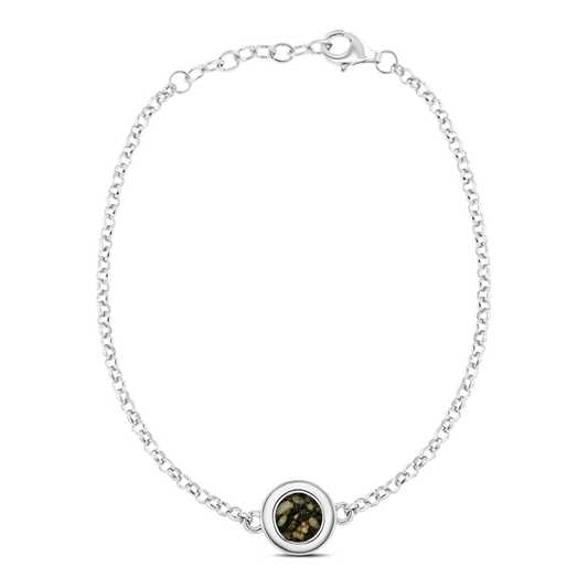 Circle of Life as-armband in 925 zilver met antraciet askleur