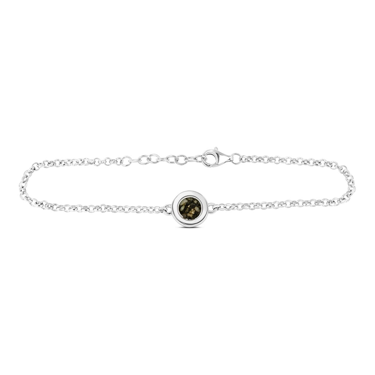 Circle of Life as-armband in 925 zilver met antraciet askleur
