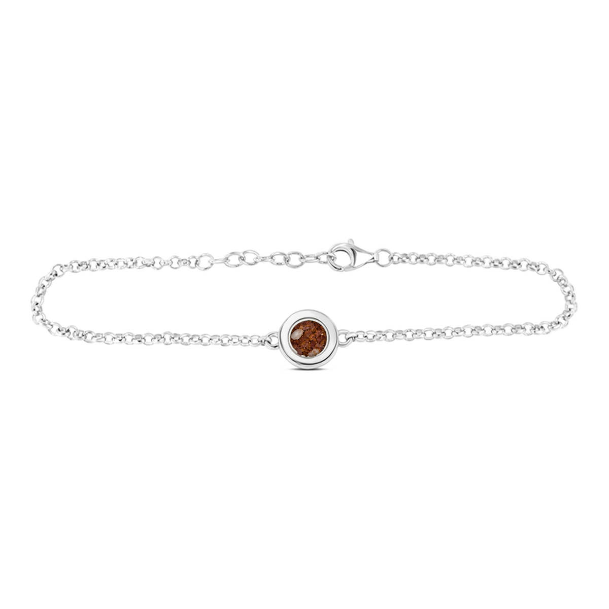 Circle of Life as-armband in 925 zilver met koperbruin askleur