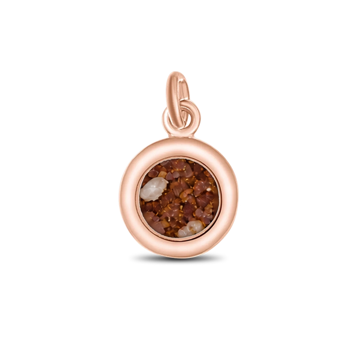 Circle of Life as-hanger in massief rosé goud met koperbruin askleur