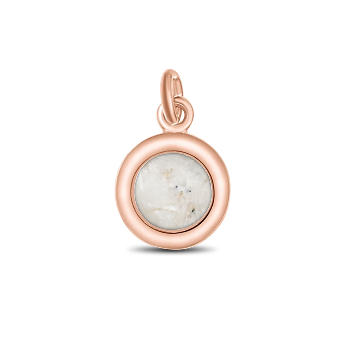 Circle of Life as-hanger in massief rosé goud met parelmoer askleur