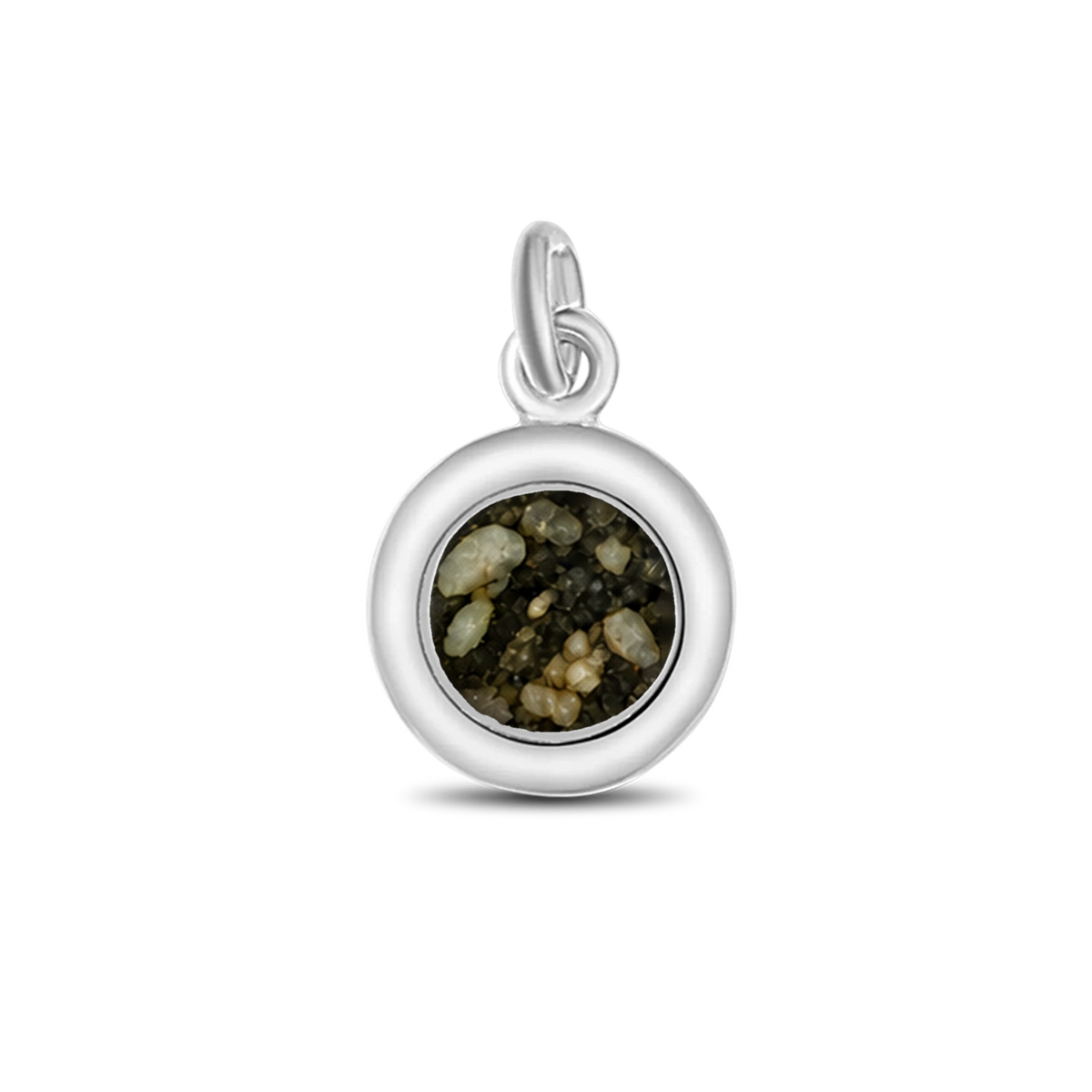 Circle of Life as-hanger in 925 zilver met antraciet askleur