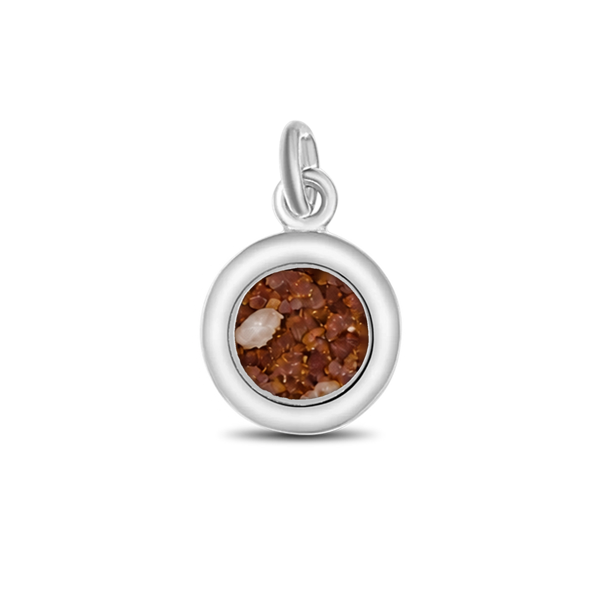Circle of Life as-hanger in 925 zilver met koperbruin askleur