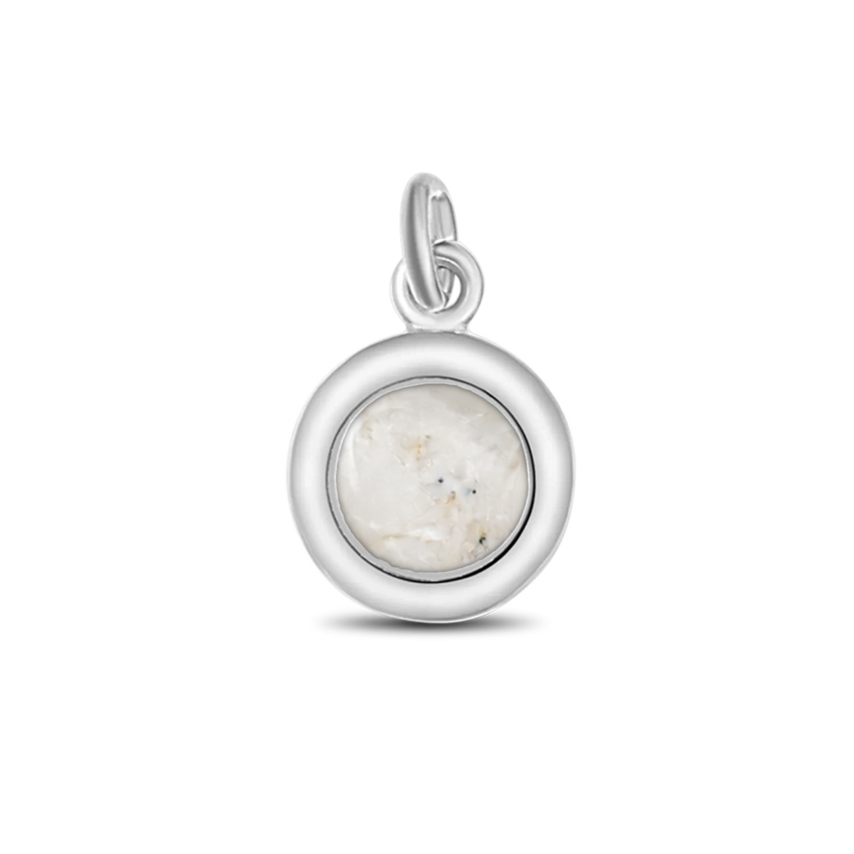 Circle of Life as-hanger in 925 zilver met parelmoer askleur