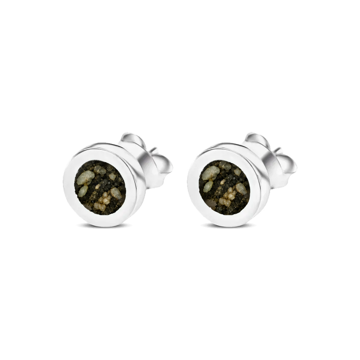 Circle of Life as-oorstekers in 925 zilver met antraciet askleur