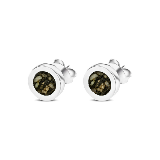 Circle of Life as-oorstekers in 925 zilver met antraciet askleur