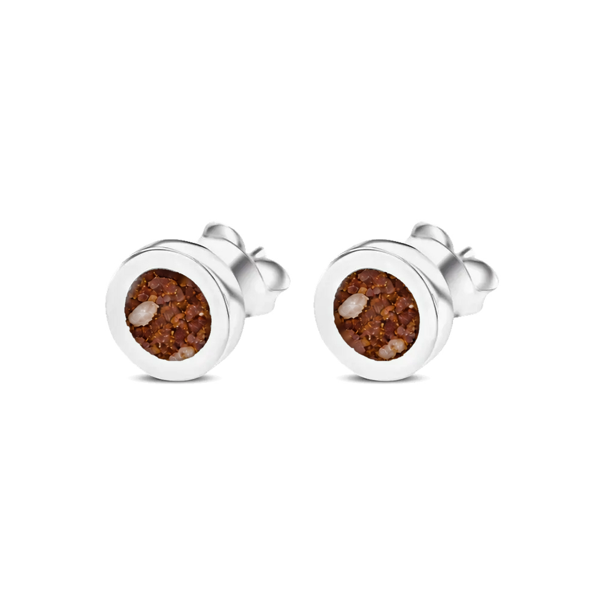 Circle of Life as-oorstekers in 925 zilver met koperbruin askleur