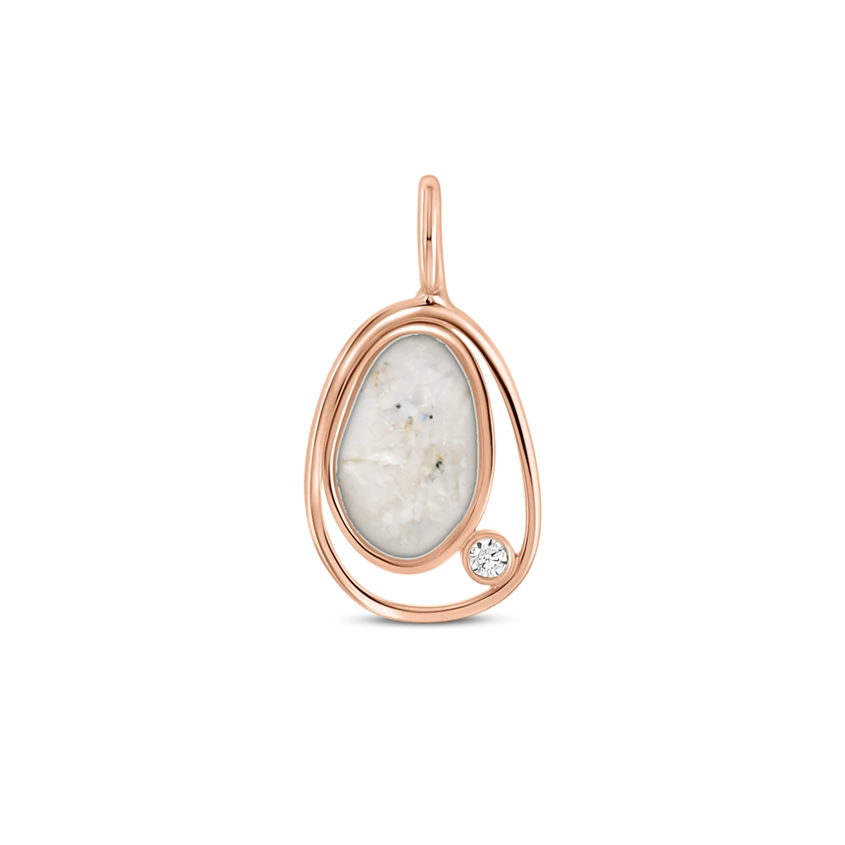 Danique as-hanger in massief rosé goud met parelmoer askleur en zirkonia