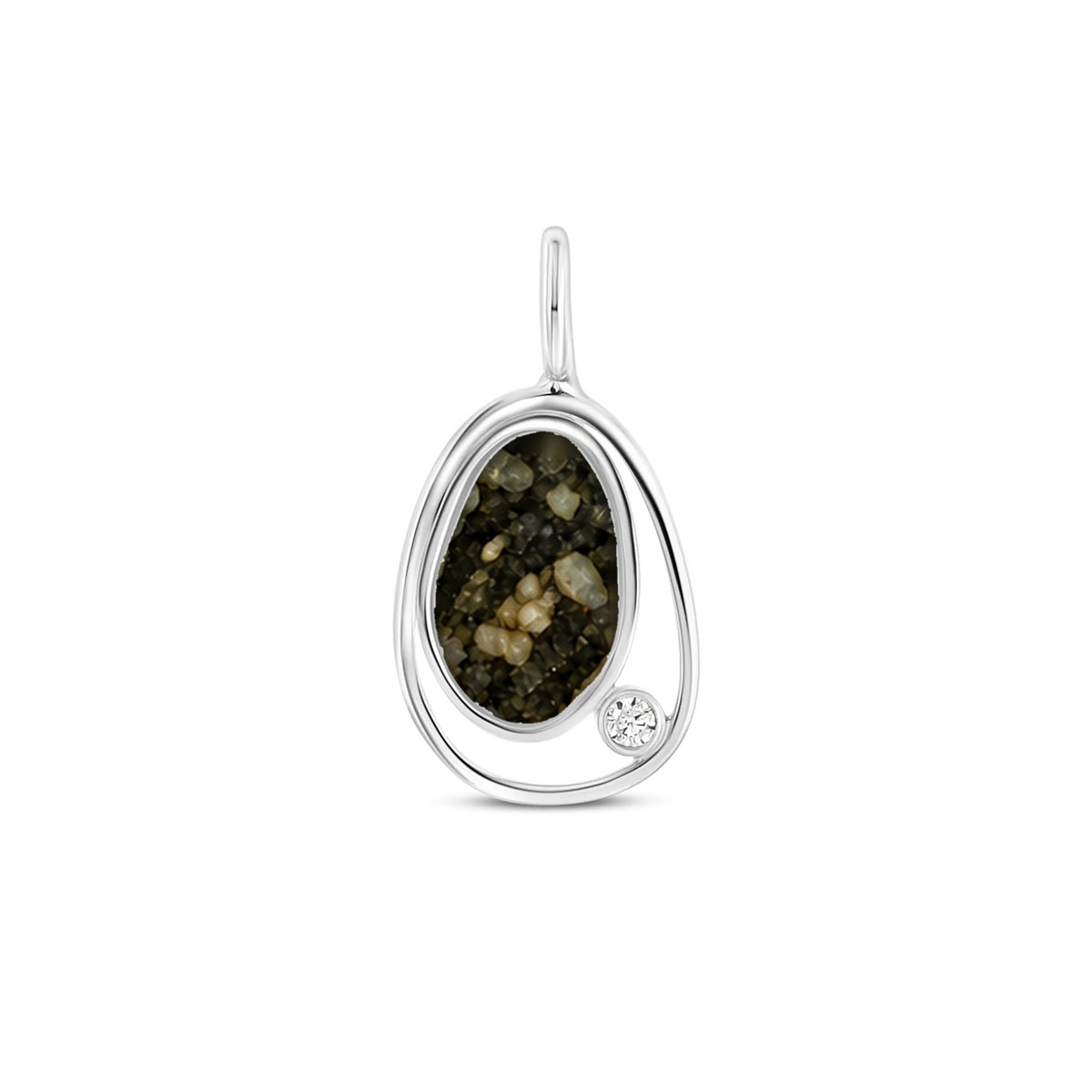 Danique as-hanger in 925 zilver met antraciet askleur en zirkonia