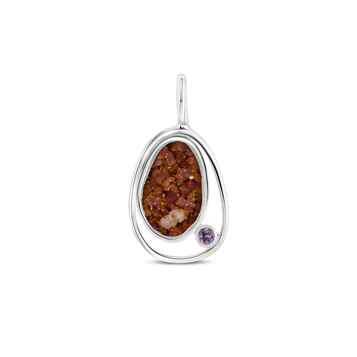Danique as-hanger in 925 zilver met koperbruin askleur en amethist