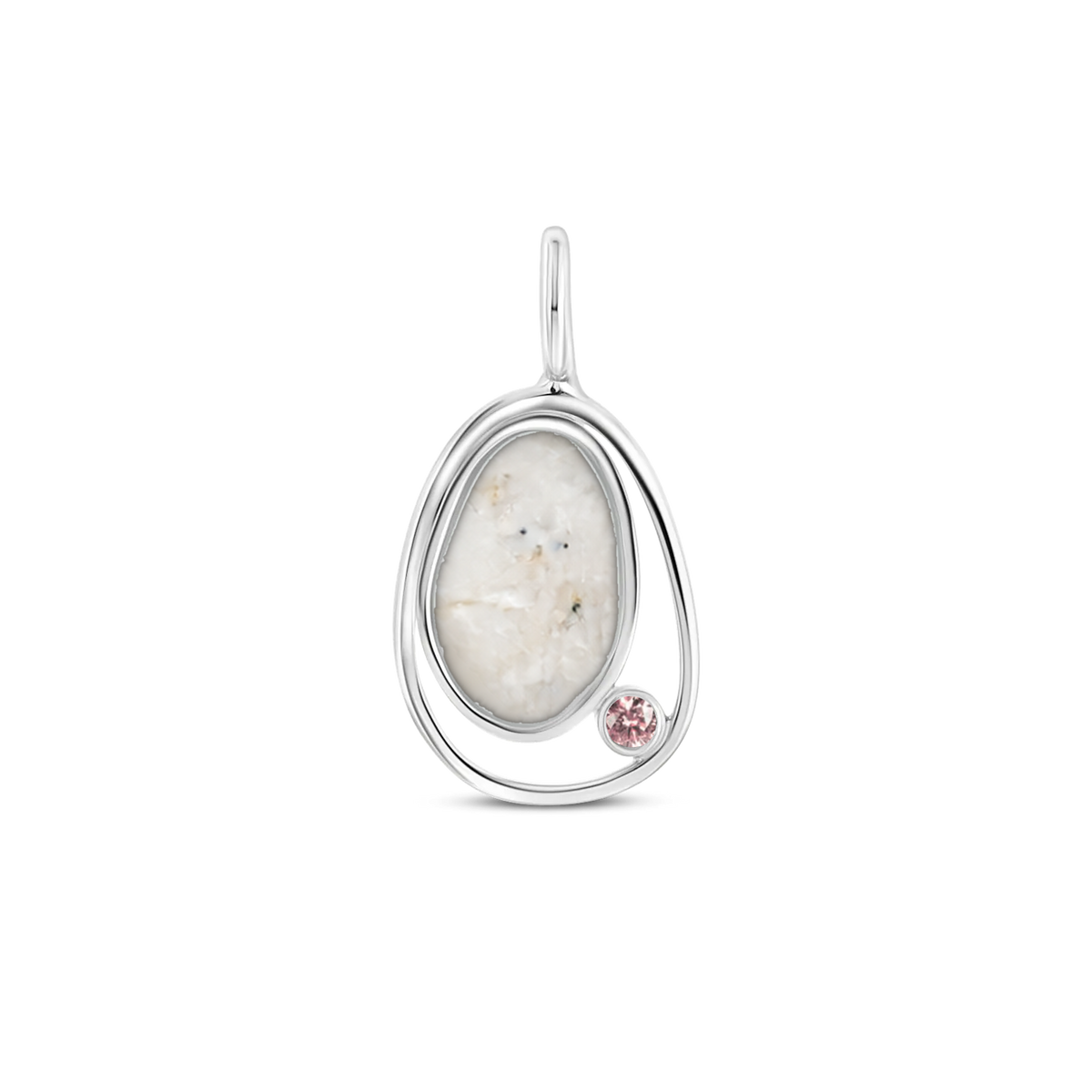 Danique as-hanger in 925 zilver met parelmoer askleur en morganiet