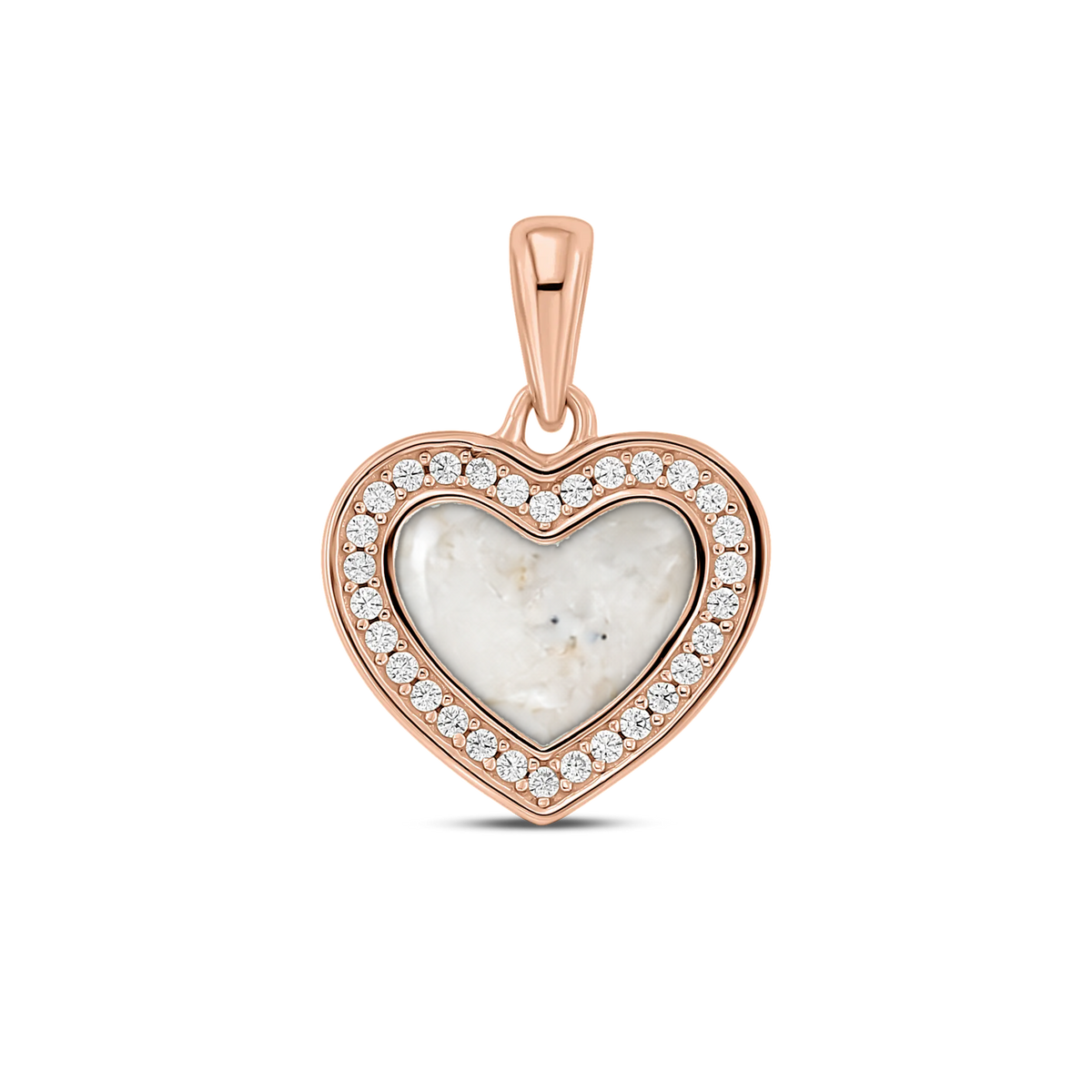 Demi as-hanger in massief rosé goud met parelmoer askleur