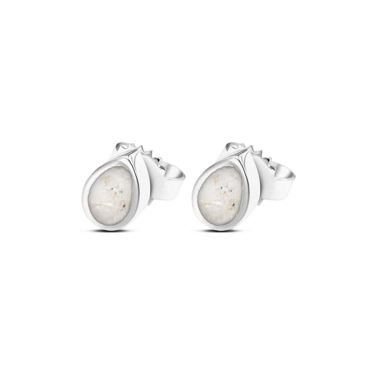 Drop as-oorstekers in massief wit goud met parelmoer askleur
