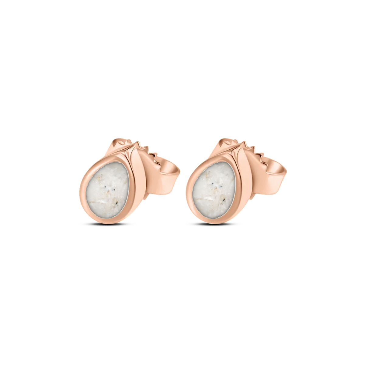 Drop as-oorstekers in massief rosé goud met parelmoer askleur