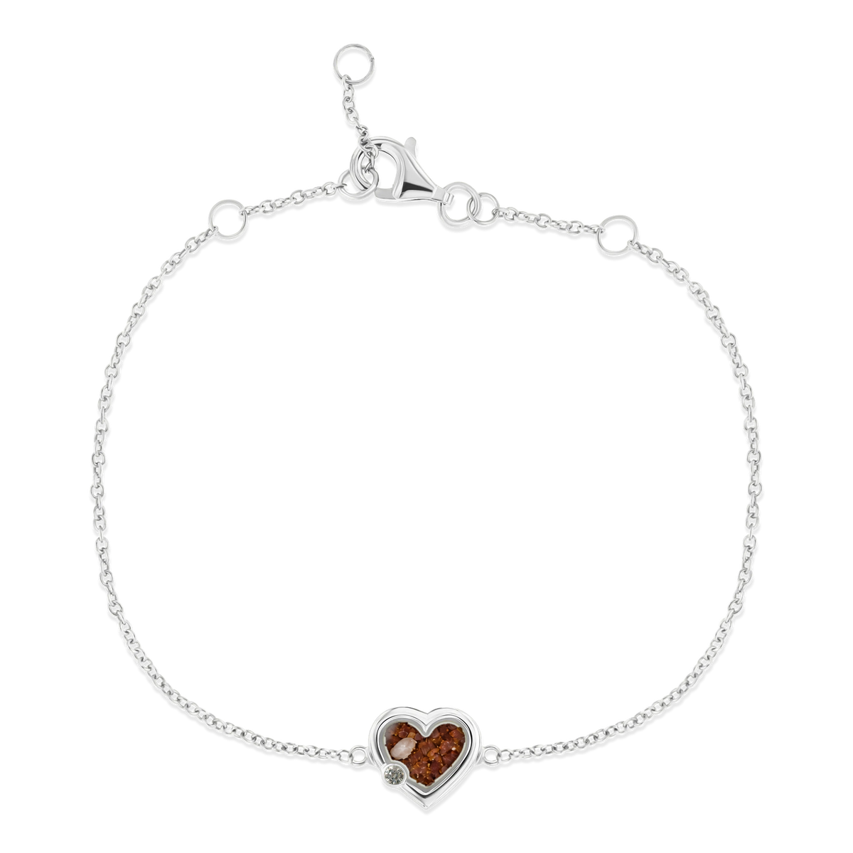 Esmée as-armband in 925 zilver met koperbruin askleur en lab grown diamant