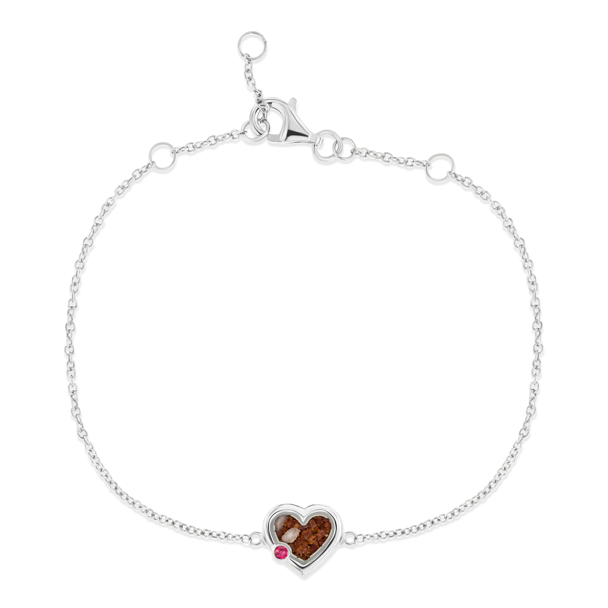 Esmée as-armband in 925 zilver met koperbruin askleur en robijn