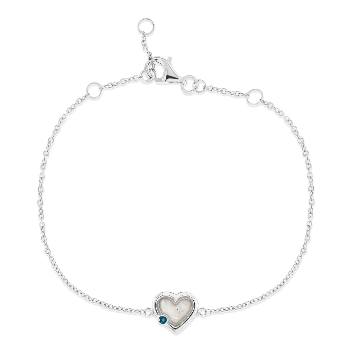 Esmée as-armband in 925 zilver met parelmoer askleur en saffier
