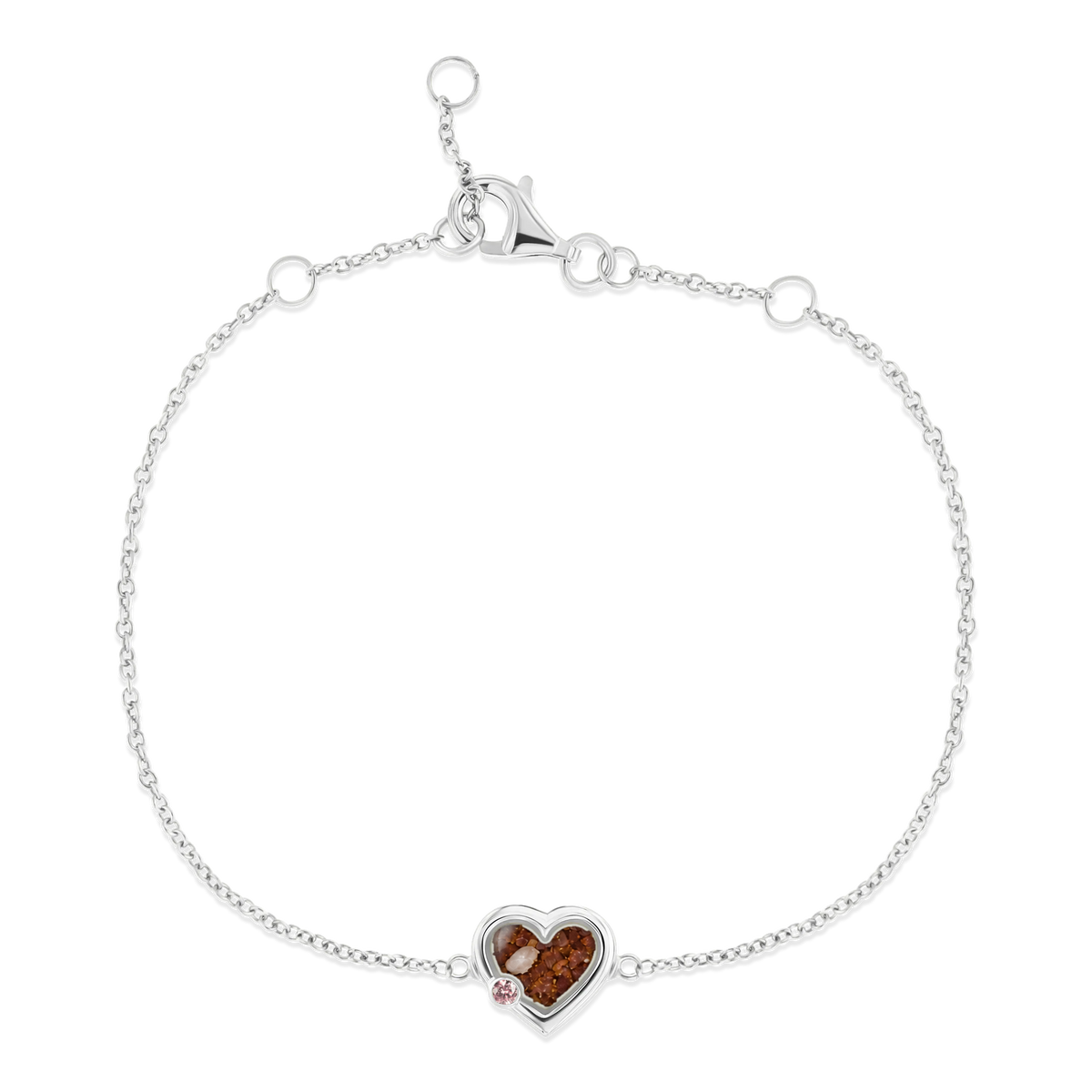 Esmée as-armband in 925 zilver met koperbruin askleur en morganiet