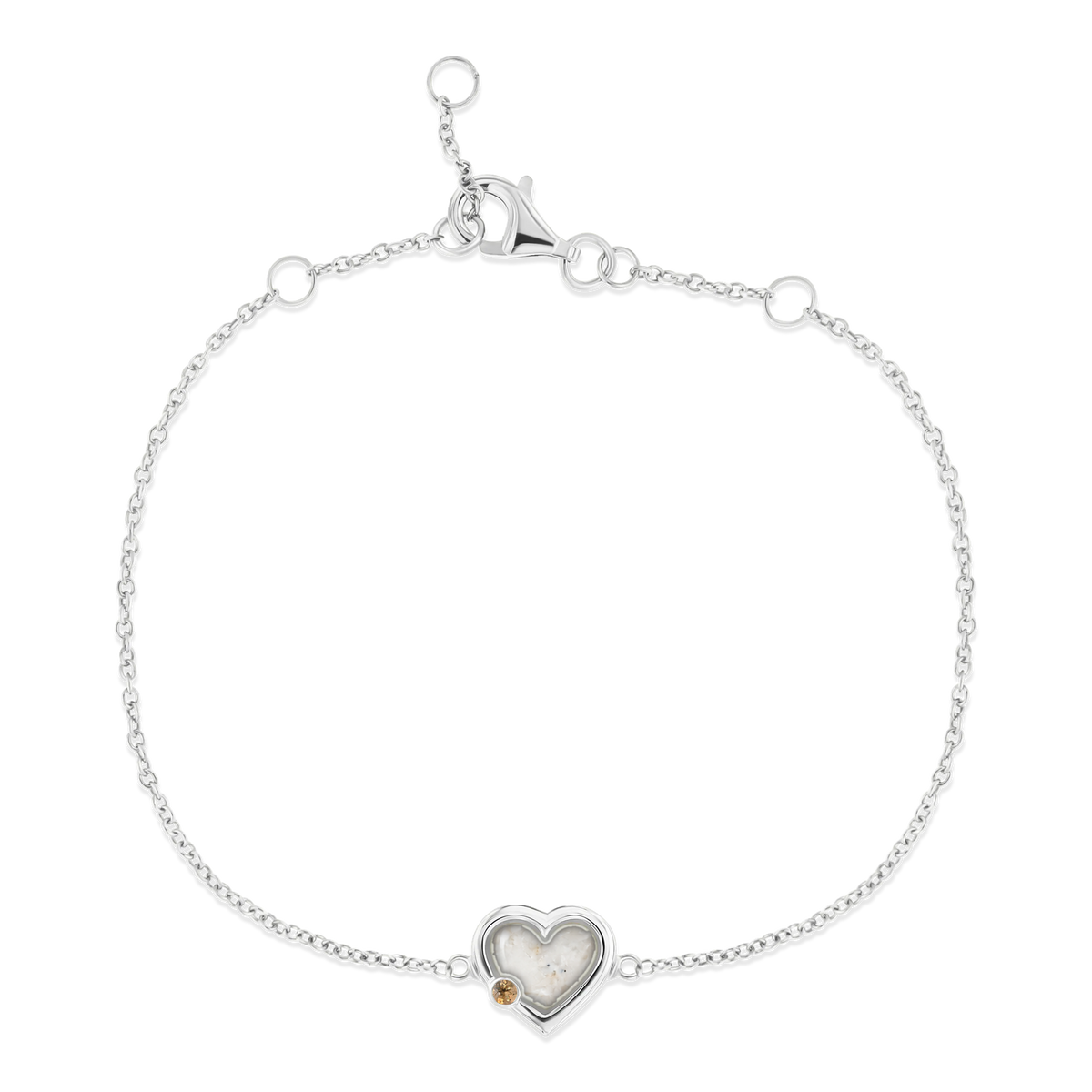 Esmée as-armband in 925 zilver met parelmoer askleur en citrien